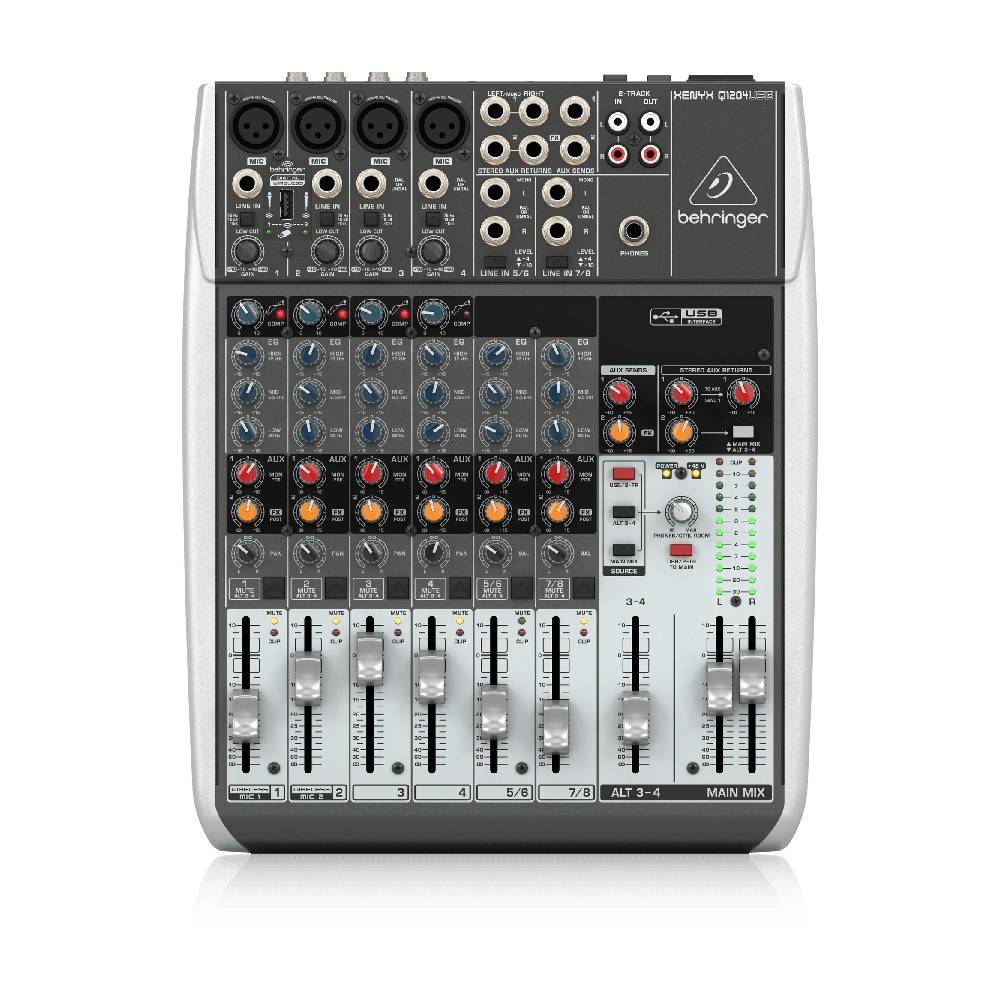 BEHRINGER XENYX Q1204USB Premium 12Input 2/2Bus Mixer with XENYX Mic